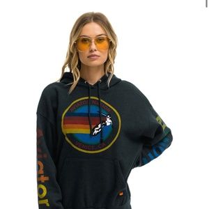 Aviator nation relaxed hoodie - charcoal